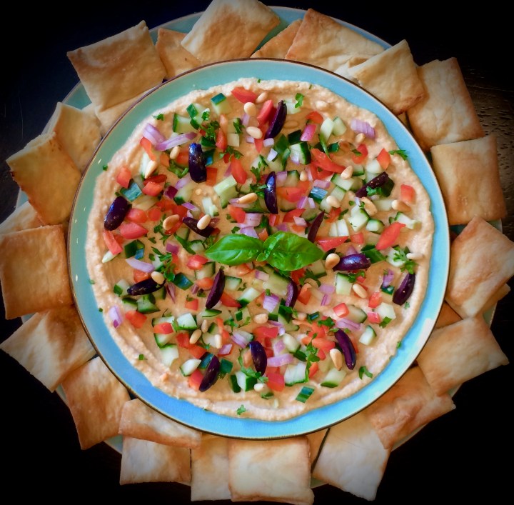 Mediterranean Dip (Vegan) with Pita Chips
