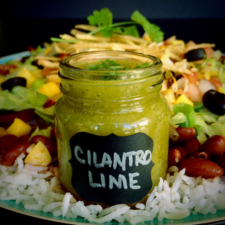 Cilantro Lime Vinnegarette (Oil-free) ~LittleBluePlates.com