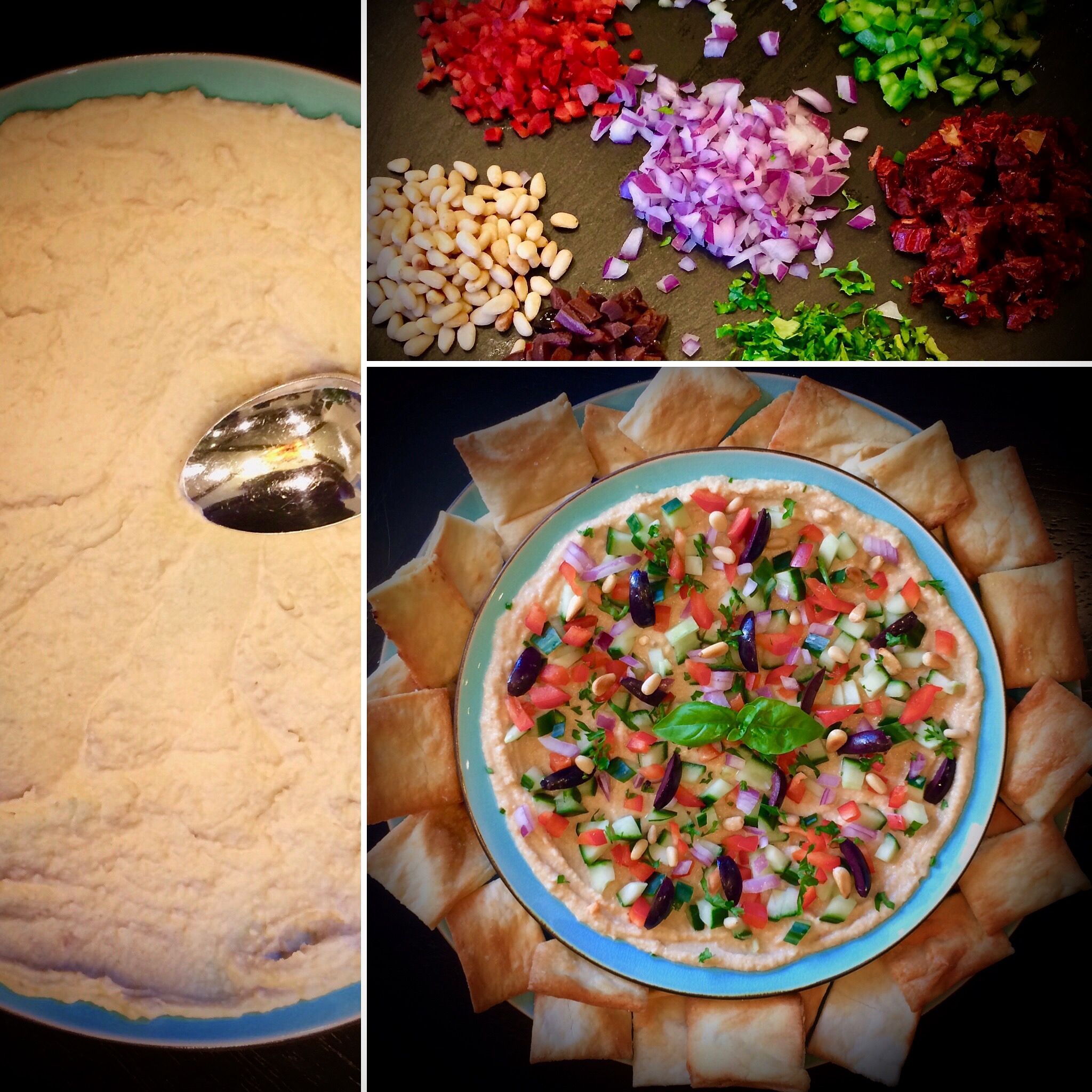 Step-by-step: Mediterranean Dip (Vegan) with Grilled Flatbread