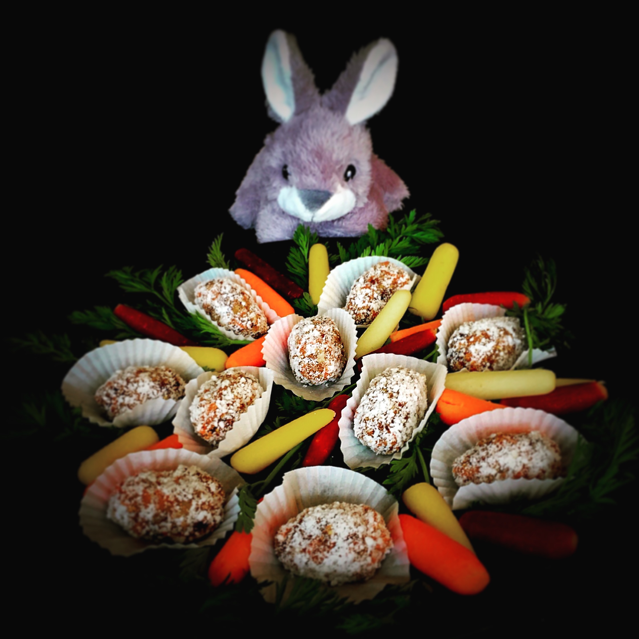 CARROT CAKE BITES! A healthy treat for the kids' Easter baskets.